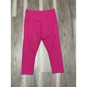 Zyia Active Women Size 8-10 Capri Leggings Hot Pink Cropped Activewear